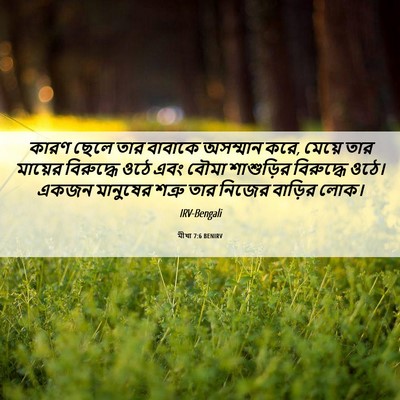 Picture 06 - মীখা 7:6 BENIRV - কারণ ছেলে তার - Bible Verse Picture