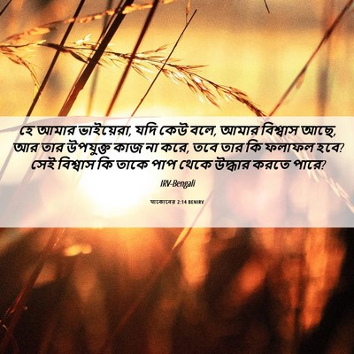 Picture 06 - যাকোবের 2:14 BENIRV - হে আমার ভাইয়েরা, - Bible Verse Picture