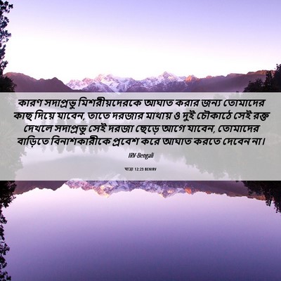 Picture 06 - যাত্ৰা 12:23 BENIRV - কারণ সদাপ্রভু - Bible Verse Picture
