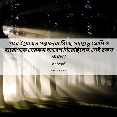 Picture 06 - যাত্ৰা 12:28 BENIRV - পরে ইস্রায়েল - Bible Verse Picture
