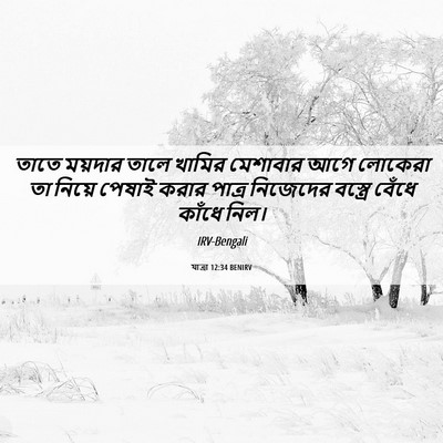 Picture 06 - যাত্ৰা 12:34 BENIRV - তাতে ময়দার তালে - Bible Verse Picture