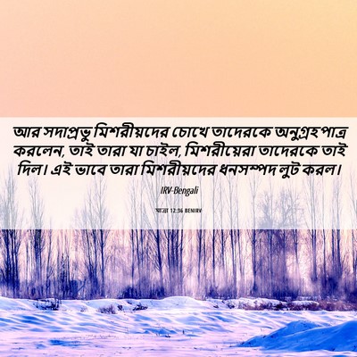 Picture 06 - যাত্ৰা 12:36 BENIRV - আর সদাপ্রভু - Bible Verse Picture