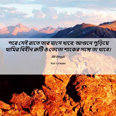 Picture 06 - যাত্ৰা 12:8 BENIRV - পরে সেই রাতে তার - Bible Verse Picture
