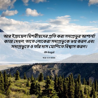Picture 06 - যাত্ৰা 14:31 BENIRV - আর ইস্রায়েল - Bible Verse Picture
