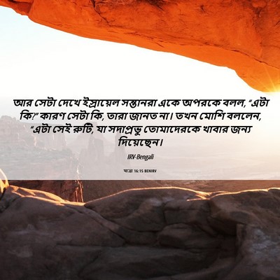 Picture 06 - যাত্ৰা 16:15 BENIRV - আর সেটা দেখে - Bible Verse Picture