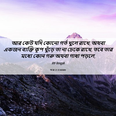 Picture 06 - যাত্ৰা 21:33 BENIRV - আর কেউ যদি কোনো - Bible Verse Picture