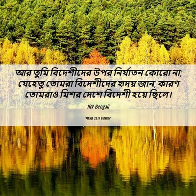 Picture 06 - যাত্ৰা 23:9 BENIRV - আর তুমি বিদেশীদের - Bible Verse Picture
