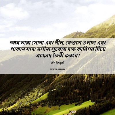 Picture 06 - যাত্ৰা 28:6 BENIRV - আর তারা সোনা এবং - Bible Verse Picture