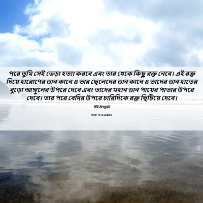 Picture 06 - যাত্ৰা 29:20 BENIRV - পরে তুমি সেই ভেড়া - Bible Verse Picture