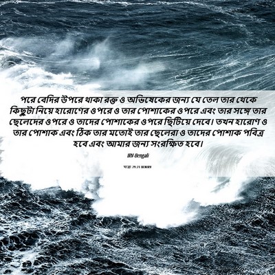 Picture 06 - যাত্ৰা 29:21 BENIRV - পরে বেদির উপরে - Bible Verse Picture