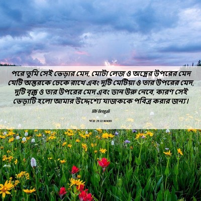 Picture 06 - যাত্ৰা 29:22 BENIRV - পরে তুমি সেই - Bible Verse Picture