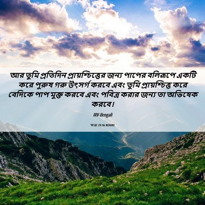 Picture 06 - যাত্ৰা 29:36 BENIRV - আর তুমি প্রতিদিন - Bible Verse Picture