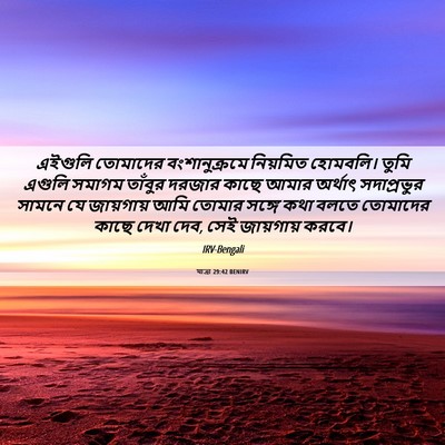 Picture 06 - যাত্ৰা 29:42 BENIRV - এইগুলি তোমাদের - Bible Verse Picture