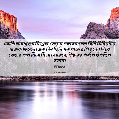 Picture 06 - যাত্ৰা 3:1 BENIRV - মোশি তাঁর শ্বশুর - Bible Verse Picture