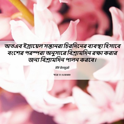 Picture 06 - যাত্ৰা 31:16 BENIRV - অতএব ইস্রায়েল - Bible Verse Picture