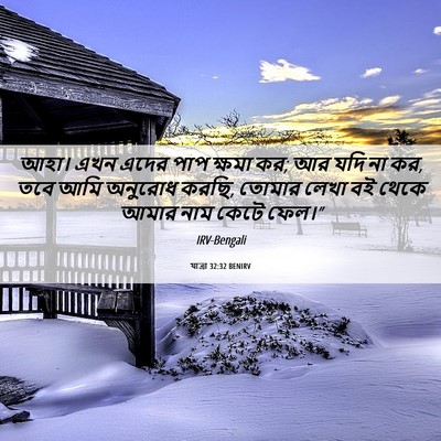 Picture 06 - যাত্ৰা 32:32 BENIRV - আহা। এখন এদের পাপ - Bible Verse Picture