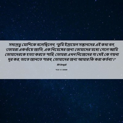 Picture 06 - যাত্ৰা 33:5 BENIRV - সদাপ্রভু মোশিকে - Bible Verse Picture
