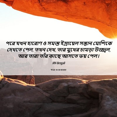 Picture 06 - যাত্ৰা 34:30 BENIRV - পরে যখন হারোণ ও - Bible Verse Picture