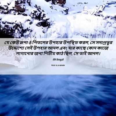 Picture 06 - যাত্ৰা 35:24 BENIRV - যে কেউ রূপা ও - Bible Verse Picture