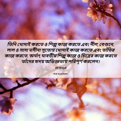 Picture 06 - যাত্ৰা 35:35 BENIRV - তিনি খোদাই করতে ও - Bible Verse Picture