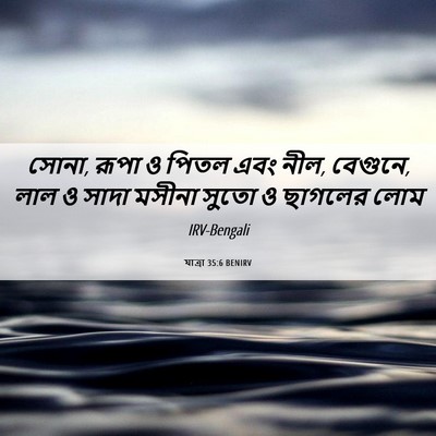 Picture 06 - যাত্ৰা 35:6 BENIRV - সোনা, রূপা ও পিতল - Bible Verse Picture