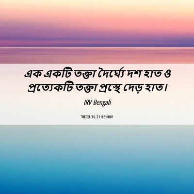 Picture 06 - যাত্ৰা 36:21 BENIRV - এক একটি তক্তা - Bible Verse Picture