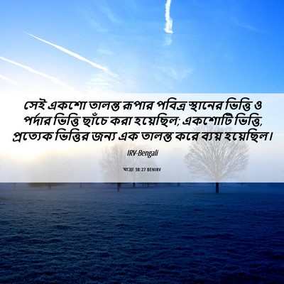 Picture 06 - যাত্ৰা 38:27 BENIRV - সেই একশো তালন্ত - Bible Verse Picture