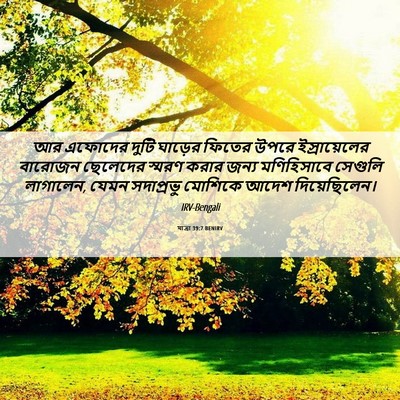 Picture 06 - যাত্ৰা 39:7 BENIRV - আর এফোদের দুটি - Bible Verse Picture