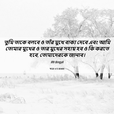 Picture 06 - যাত্ৰা 4:15 BENIRV - তুমি তাকে বলবে ও - Bible Verse Picture