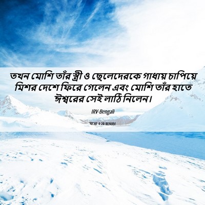 Picture 06 - যাত্ৰা 4:20 BENIRV - তখন মোশি তাঁর - Bible Verse Picture