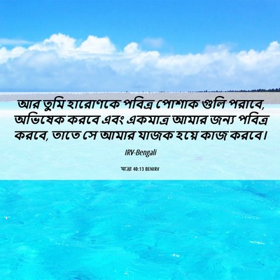 Picture 06 - যাত্ৰা 40:13 BENIRV - আর তুমি হারোণকে - Bible Verse Picture