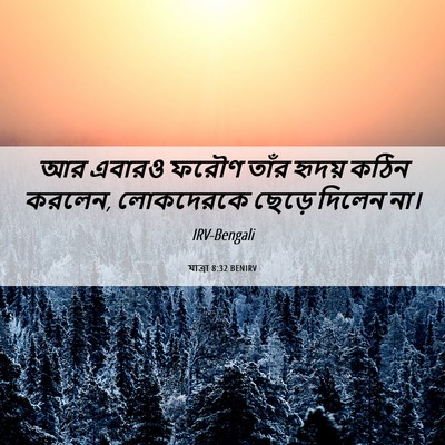 Picture 06 - যাত্ৰা 8:32 BENIRV - আর এবারও ফরৌণ তাঁর - Bible Verse Picture