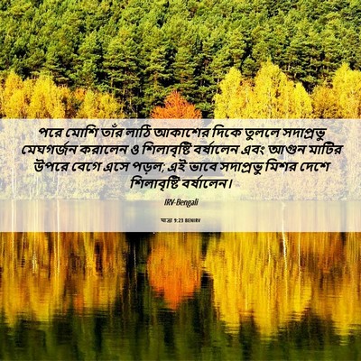 Picture 06 - যাত্ৰা 9:23 BENIRV - পরে মোশি তাঁর লাঠি - Bible Verse Picture