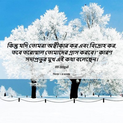 Picture 06 - যিচয়া 1:20 BENIRV - কিন্তু যদি তোমরা - Bible Verse Picture