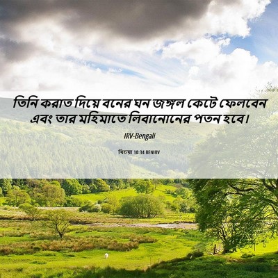 Picture 06 - যিচয়া 10:34 BENIRV - তিনি করাত দিয়ে - Bible Verse Picture