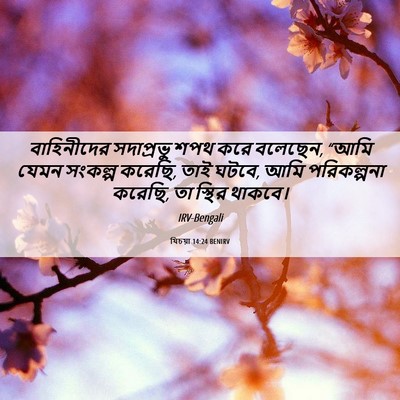 Picture 06 - যিচয়া 14:24 BENIRV - বাহিনীদের - Bible Verse Picture