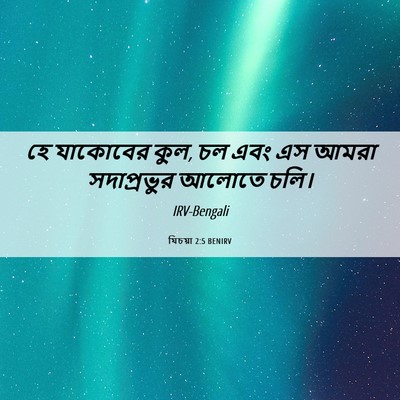 Picture 06 - যিচয়া 2:5 BENIRV - হে যাকোবের কুল, চল - Bible Verse Picture