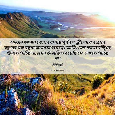 Picture 06 - যিচয়া 21:3 BENIRV - অতএব আমার কোমর - Bible Verse Picture