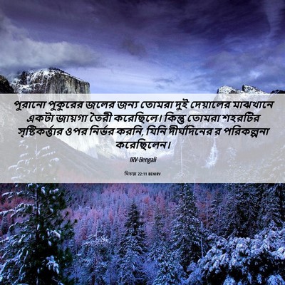 Picture 06 - যিচয়া 22:11 BENIRV - পুরানো পুকুরের - Bible Verse Picture