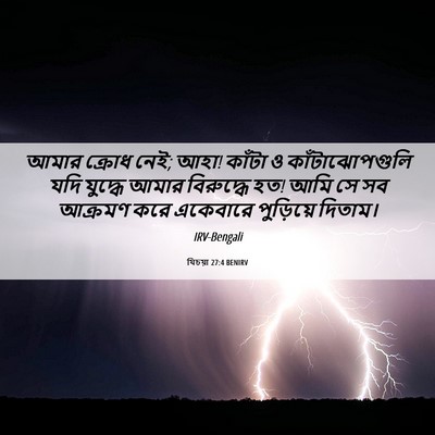 Picture 06 - যিচয়া 27:4 BENIRV - আমার ক্রোধ নেই; - Bible Verse Picture