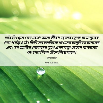 Picture 06 - যিচয়া 30:28 BENIRV - তাঁর নিঃশ্বাস যেন - Bible Verse Picture