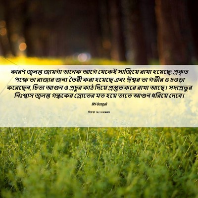 Picture 06 - যিচয়া 30:33 BENIRV - কারণ জ্বলন্ত - Bible Verse Picture