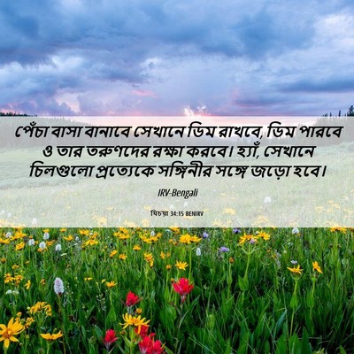 Picture 06 - যিচয়া 34:15 BENIRV - পেঁচা বাসা বানাবে - Bible Verse Picture