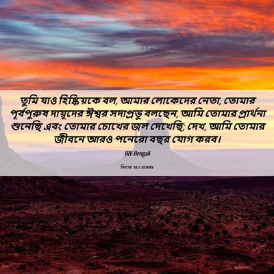 Picture 06 - যিচয়া 38:5 BENIRV - তুমি যাও - Bible Verse Picture