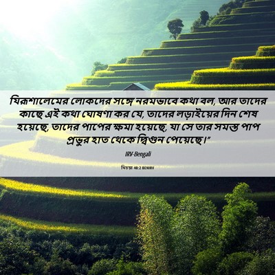 Picture 06 - যিচয়া 40:2 BENIRV - যিরূশালেমের - Bible Verse Picture