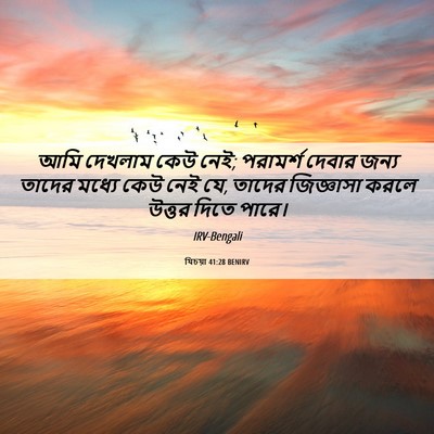 Picture 06 - যিচয়া 41:28 BENIRV - আমি দেখলাম কেউ নেই; - Bible Verse Picture
