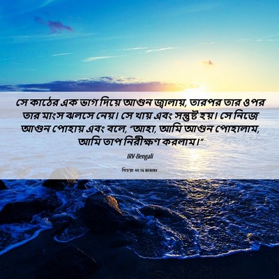 Picture 06 - যিচয়া 44:16 BENIRV - সে কাঠের এক ভাগ - Bible Verse Picture