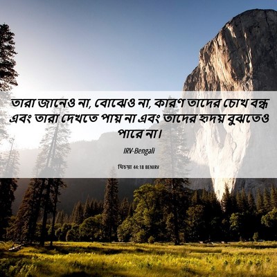 Picture 06 - যিচয়া 44:18 BENIRV - তারা জানেও না, - Bible Verse Picture