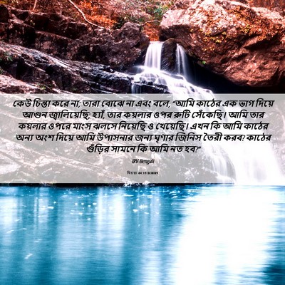 Picture 06 - যিচয়া 44:19 BENIRV - কেউ চিন্তা করে না; - Bible Verse Picture