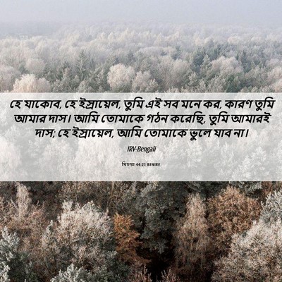 Picture 06 - যিচয়া 44:21 BENIRV - হে যাকোব, হে - Bible Verse Picture